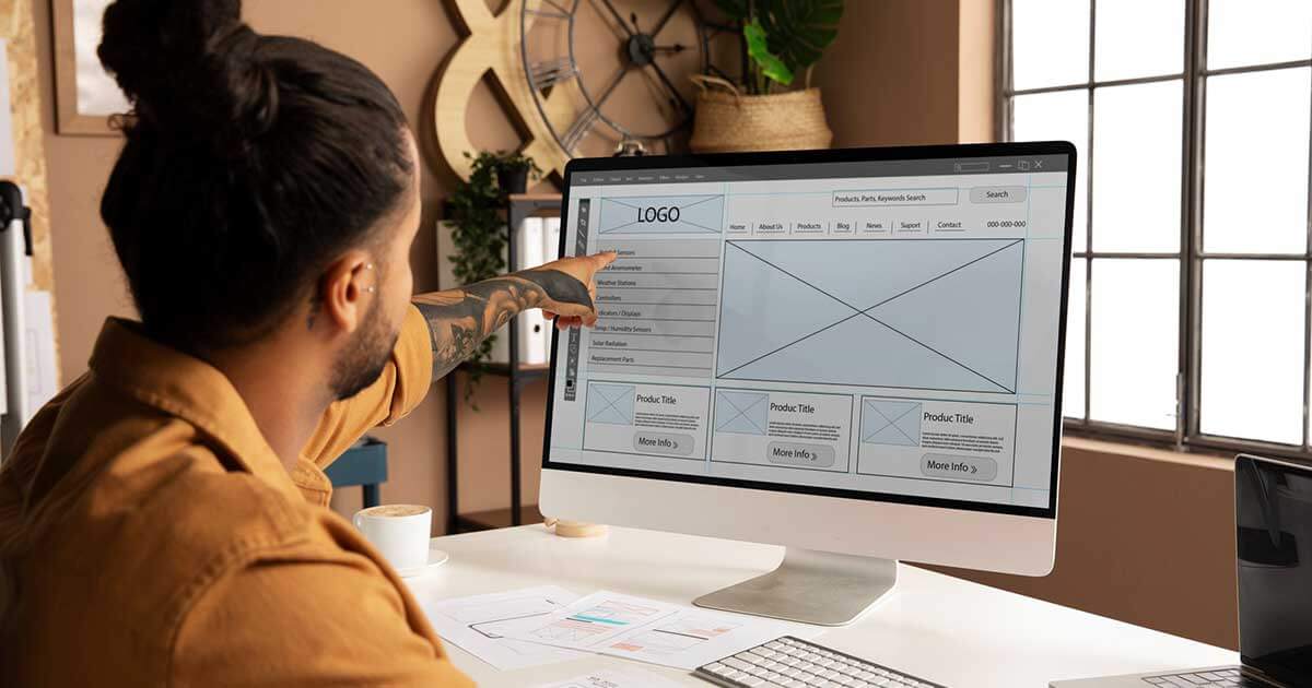 Website designer redesigning webiste.