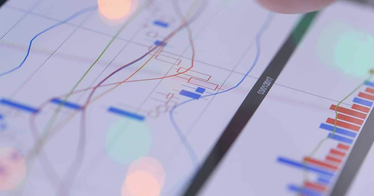 Shifting data visualized on a screen.