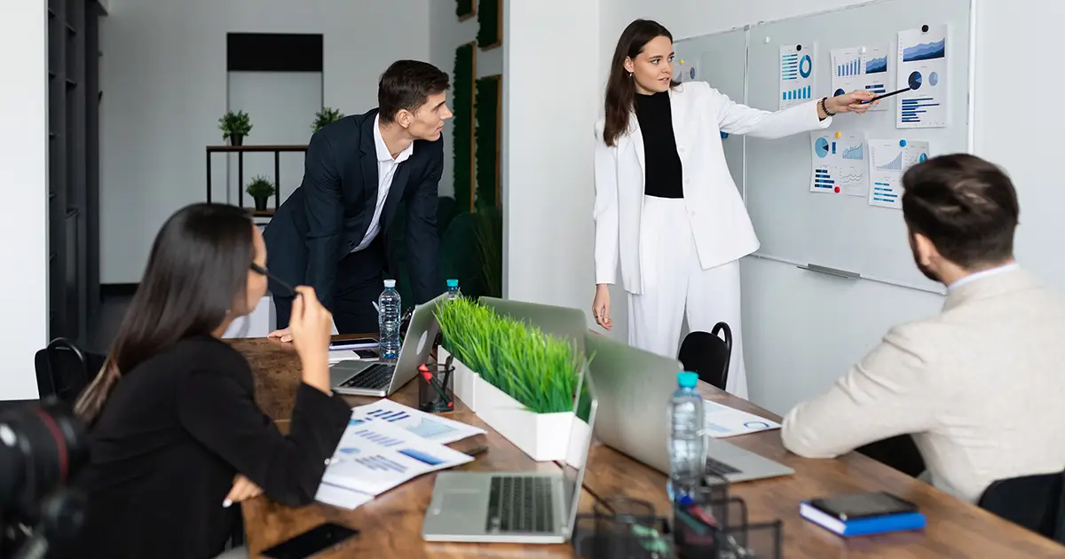 Meeting with a discussion of workflows.