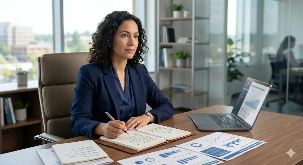 Business leader making a thoughtful strategic decision about AI adoption