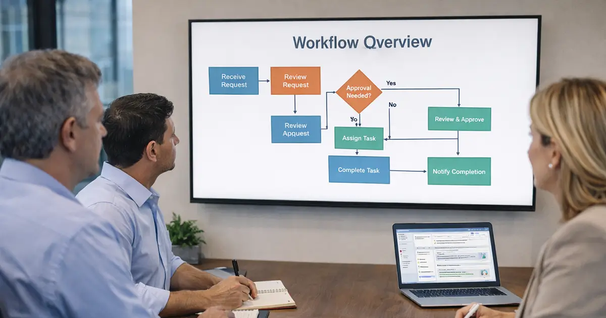 Team planning structured workflows to improve AI implementation outcomes