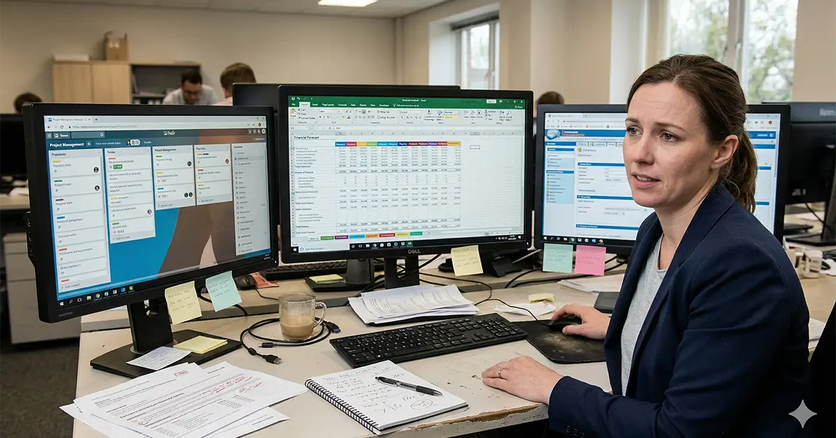 Cluttered business systems and disconnected tools causing workflow inefficiency before AI automation