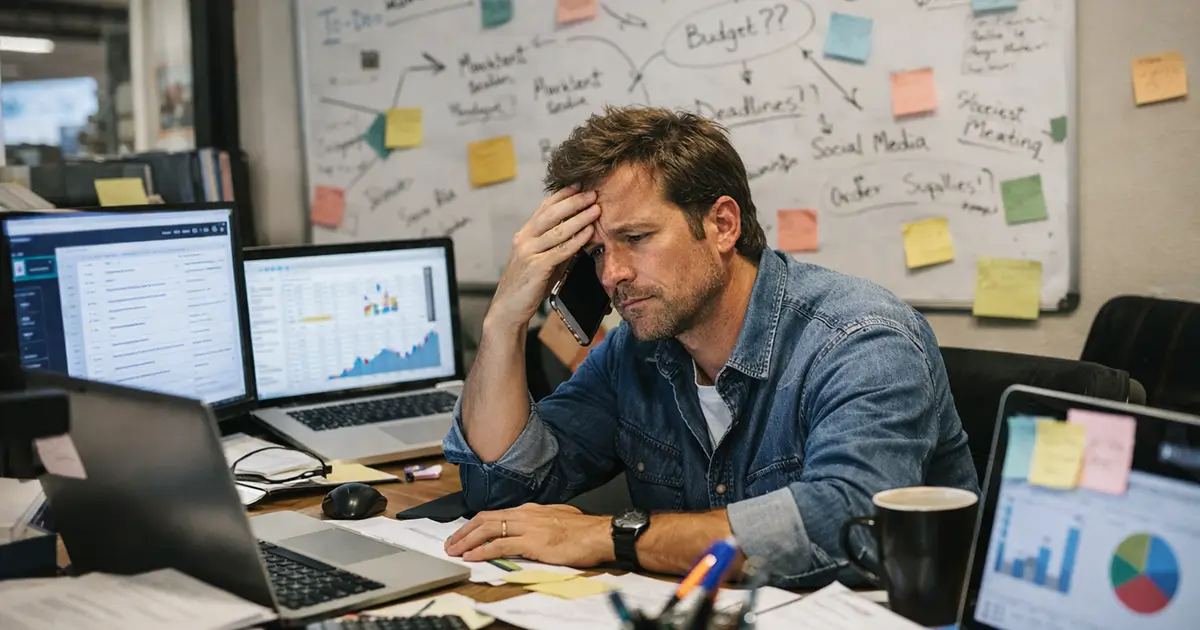 Business team overwhelmed by disconnected tools and unclear strategy