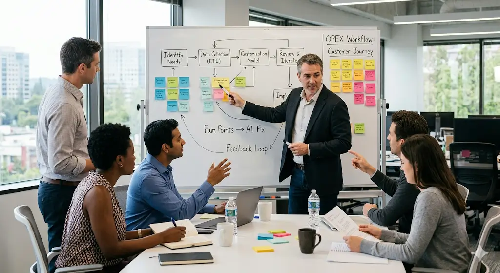 Business team identifying an operational problem before selecting AI tools